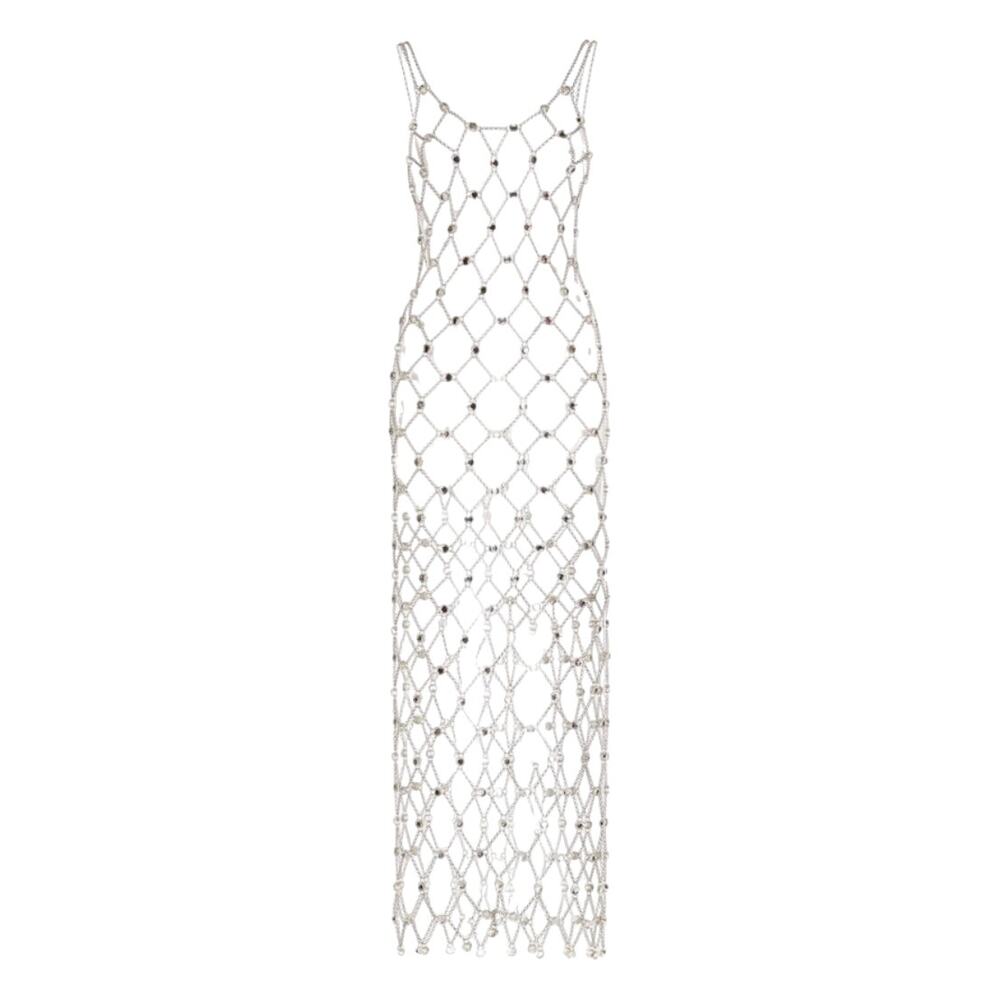 Paco Rabanne Chain Link Celebrity Luxury Dress With Sequin Embellishments